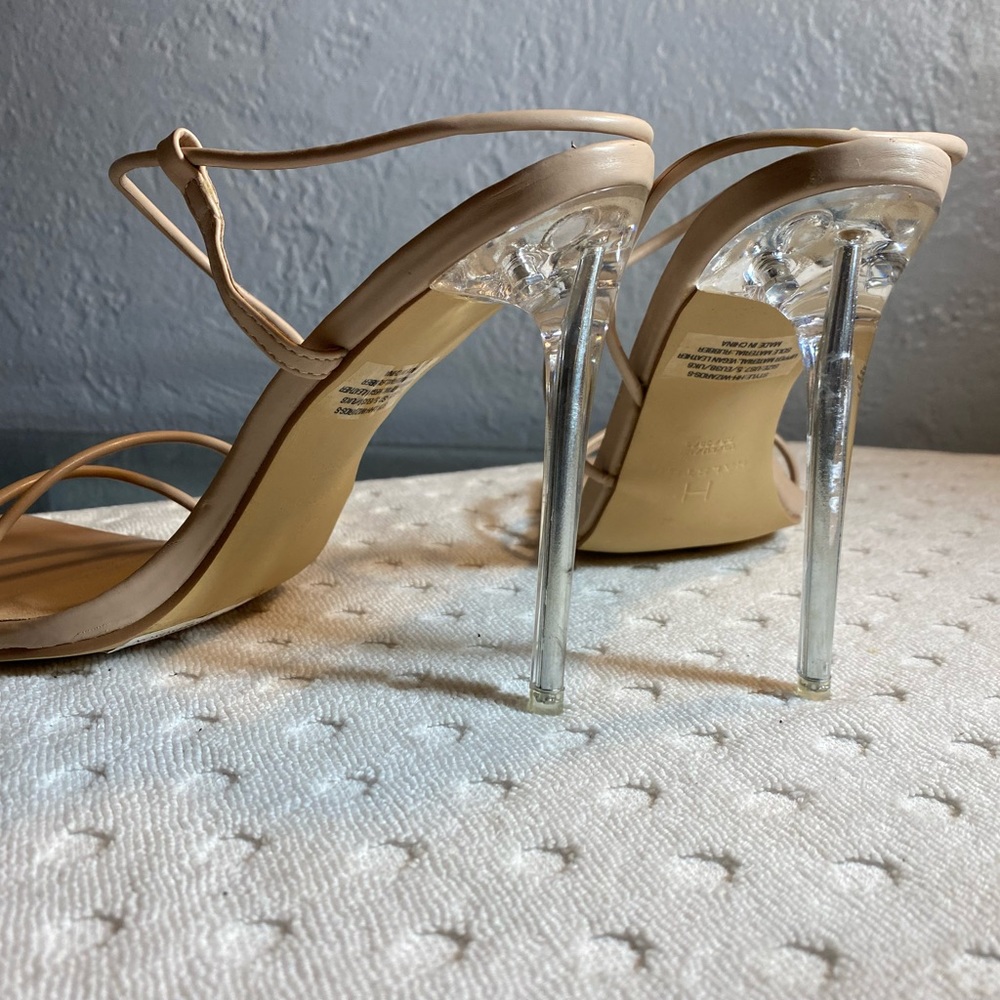 HALSTONS Nude Women's Wizard Multi Strap Party Heels Sandal - Picture 14 of 15